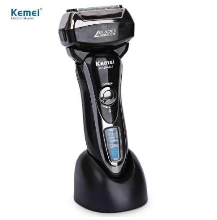 Kemei - 5568 Electric Shaver Razor Professional 4 Blade Hign Speed Motor Shaver Maglev Cutting System With LCD Display 100-240V