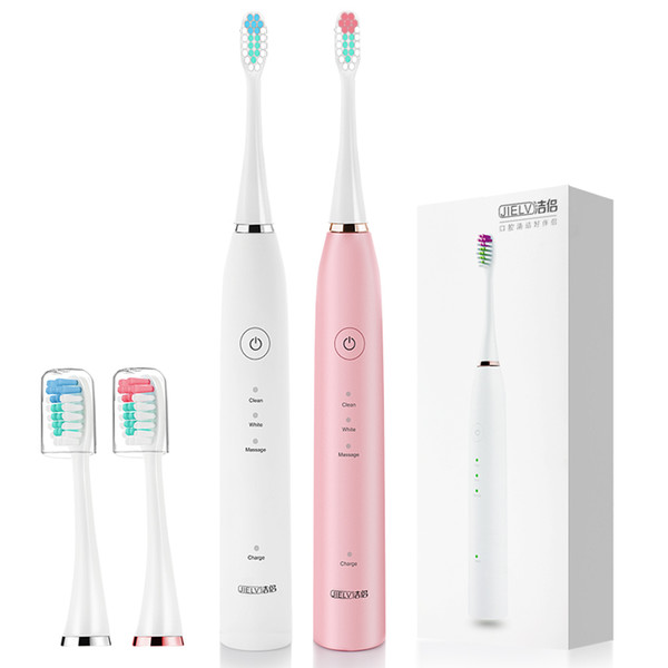 JIELV Electric Toothbrush Sonic Wave Rechargeable Top Quality Smart Chip Toothbrush Head Replaceable Whitening Healthy Best Gift