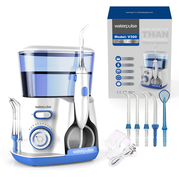 Water Flosser Pulsed Oral Irrigator with 10 Pressure Electric Dental Flosser 600ml Large Water Capacity 5 Multifunctional Tips for Braces Im