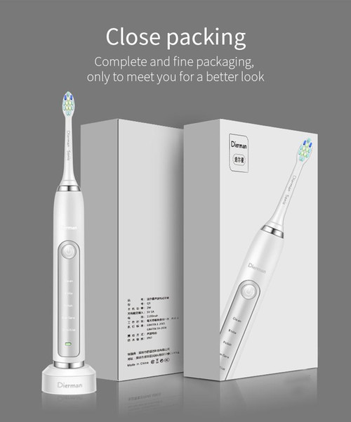 Ultrasound Electric Toothbrush Household Waterproof Intelligent Charging Adult Electric Toothbrush Head Soft fur 35Days 5 kinds of cleaning