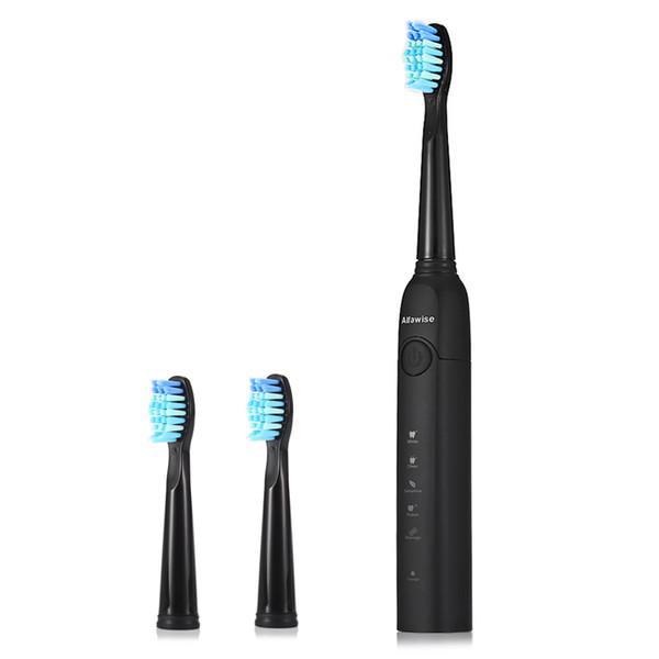 Sonic Electric Toothbrush With Smart Timer Five Brushing Modes Waterproof With 3 Brush Heads USB Charging