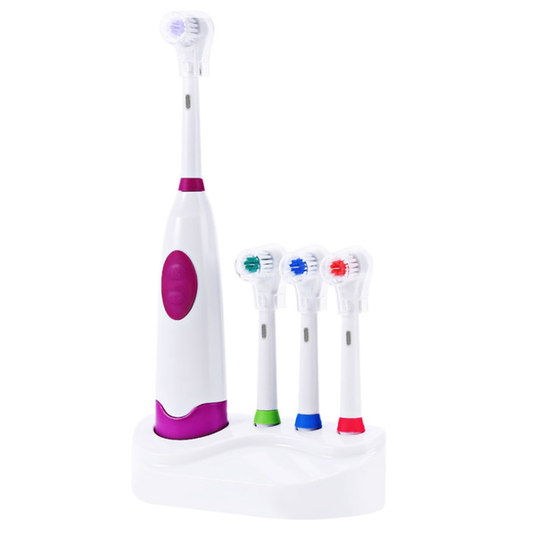 Rotating Electric Toothbrush Battery Operated with 4 Brush Heads Oral Hygiene Health Products No Rechargeable Tooth Brush