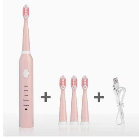 5 Functions Electric Toothbrush Rechargeable for Adults Children Sonic Teeth Tooth Brush USB Charger 4pcs Toothbrush Head