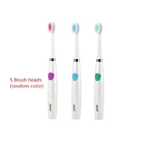 Seago SG-612 Electric Sonic toothbrush Intelligent 2 mins timer 5 brush heads Battery Power ABS/TBE Tooth teeth brush Oral Care