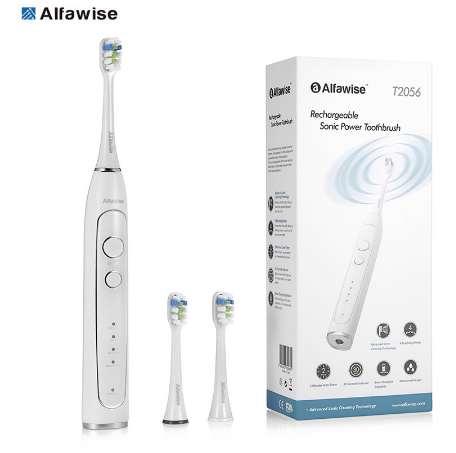 Alfawise RST2050 Sonic Electric Toothbrush Intelligent 2-Min Timing IPX6 Waterproof With 2 Brush Heads