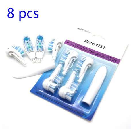 8PCS Replacement Electric Toothbrush Heads 4734 fit for Oral B Multi Directional Battery Electric Toothbrush