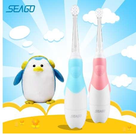 SEAGO Electric Toothbrush Suitable for 0-3 year Baby Safety Battery Automatic Teeth brush Waterproof White LED Light Gift SG513