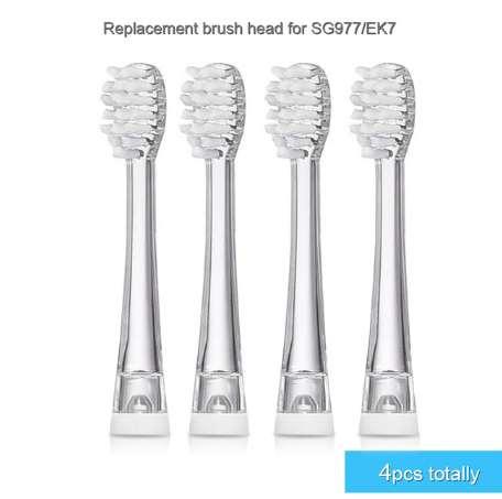 4pcs/lot Electric Toothbrush Head for SG977/EK6 Replaceable Brush Heads Remove Plaque Snap-on Brush Heads