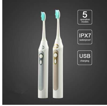 Sonic Electric Toothbrush waterproof USB charge Rechargeable tooth brush heads adult 5 modes Oral Hygiene Dental Care 100-240V