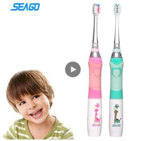 SEAGO Professional Baby Sonic Toothbrush Children Cartoon Electric Toothbrush Waterproof Soft Oral Hygiene Massage Teeth Care