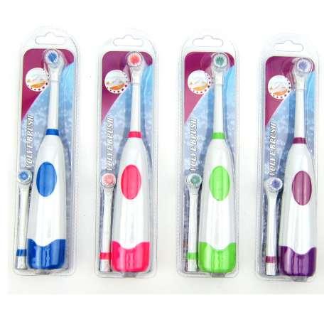 1 Set Electric Toothbrush With 2 Brush Heads Battery Operated Oral Hygiene No Rechargeable Teeth Brush For Children