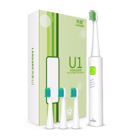 Lansung U1 Ultrasonic Electric Toothbrush + 4 Replacement Heads USB Rechargeable Sonic Toothbrush Timer Tooth Brush Oral Hygiene