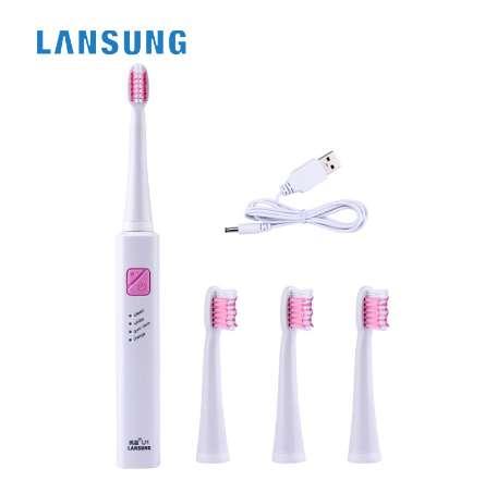 LANSUNG U1Oral Hygiene Kids Sonic Electric Toothbrush Rechargeable Tooth Brush + 4 Pcs Replacement Heads Ultrasonic Toothbrush