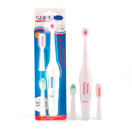 1Pcs Battery Operated Electric Toothbrush with 3 Brush Heads Oral Hygiene Health Products No Rechargeable Tooth Brush