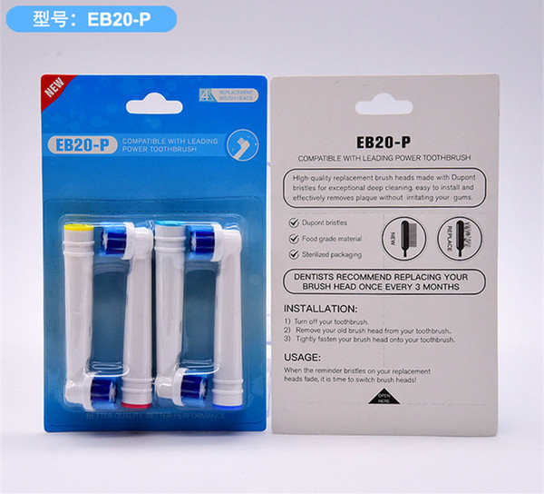 4Pcs/lot Toothbrush Heads Electric Toothbrush Replacement Heads Fit for Oral B EB17-P/18-P/20-P/25-P/50-P Toothbrush Heads