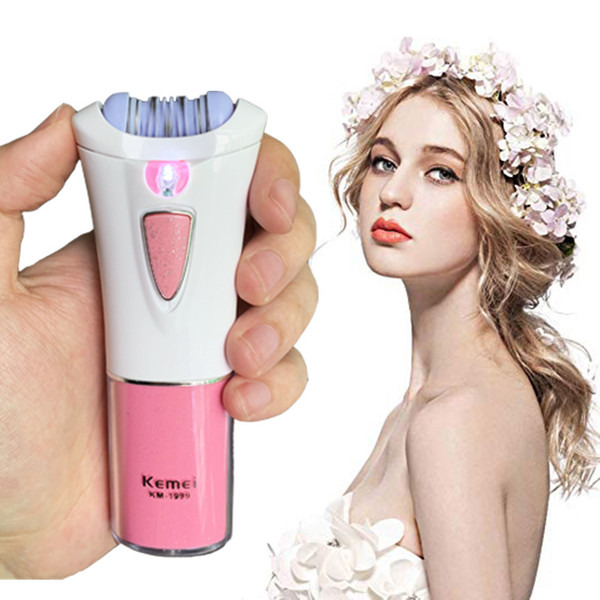 Mini KM-1999 dry battery washable portable with razor lady body hair remover electric hair removal device female care hair removal machine