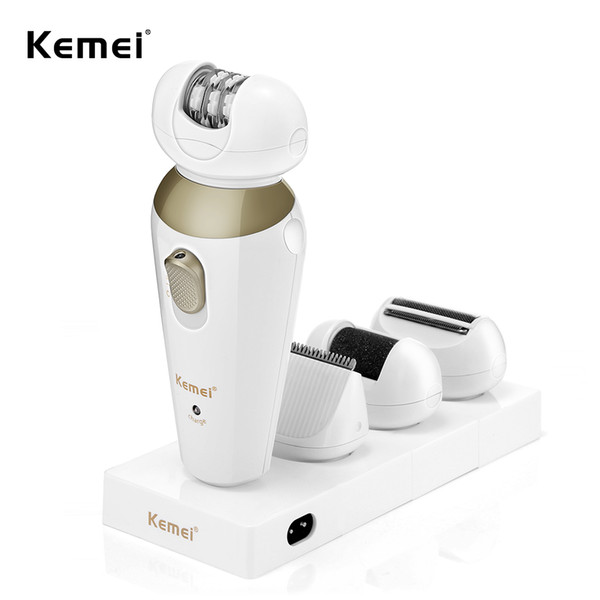 Kemei KM-1532 4 In 1 Cordless Electric Epilator Shaver Callus Remover Hair Clipper Hair Removal Shaving Machine 4 Cutting Heads