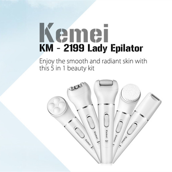 Kemei Epilator Multifunctional Face Razor Body Shaver Pore Cleaner Massager Callus Hair Removal Facial Care Tool Sets for women