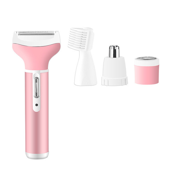 Kemei Multifunctional 4 in 1 Rechargeable Women Body Shaver Beard Eyebrow Nose Trimmer Set Electric Shaver Armpit epilator