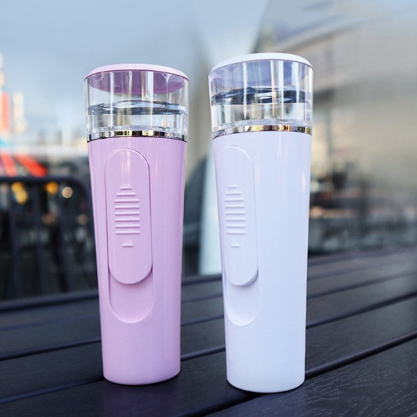 Portable Mini Face Spray Bottle Nano Mister Facial Hair Steamer USB Rechargeable Power Bank Sprayer 2 in 1 Travel Tool DHL free shipping