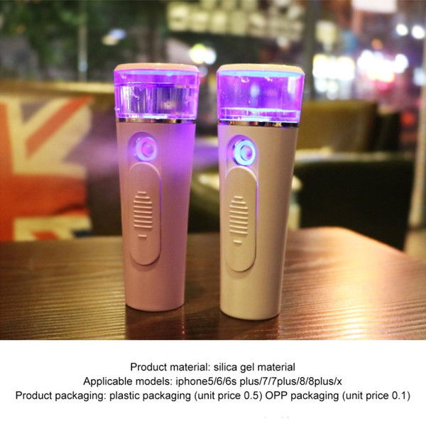 Portable Mini Face Spray Bottle Nano Mister Facial Hair Steamer USB Rechargeable Power Bank Sprayer 2 in 1 Travel Tool