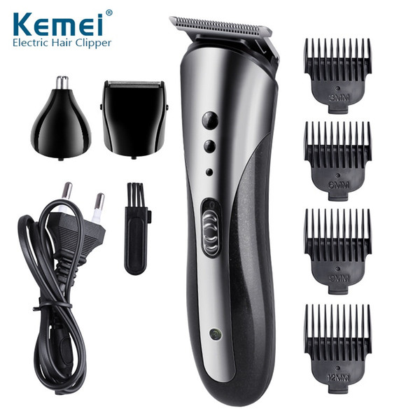 Kemei KM-1407 3 In 1 Electric Hair Clippers & Trimmers Nose Beard Trimmer Shaver Pro Hair Cutting Machine With 4 Combs 60PCS/LOT