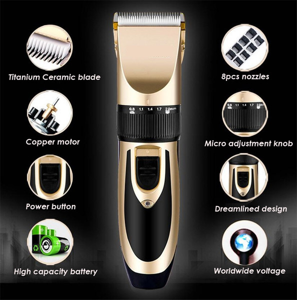 Professional Clipper Hair Trimmer For Men Electric Cutter Hair Cutting Machine Haircut For Barber Ceramic Blade Nozzles 1mm-12mm