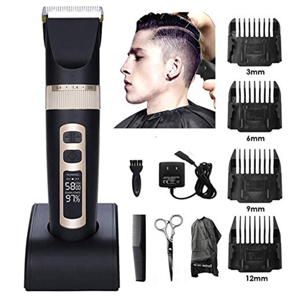 Professional hair trimmer ceramic blade razor IPX7 waterproof hair clipper men's beard trimmer electric haircut cordless suit