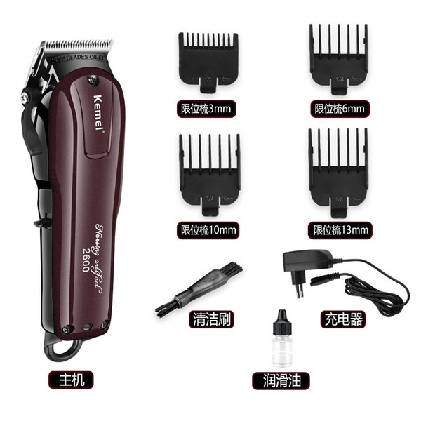 Men's Hair Trimmer Professional Clipper Barber Cutter Large Capacity 2200mA Lithium Battery Fast Charge Kemei Electric Hair Clipper