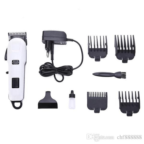 2018 Special Offer Rushed Plastic free Shipping 110-240v Hair Clipper Stainless Steel Cutter Head Electric Clippers Lcd Rechargeable Radio