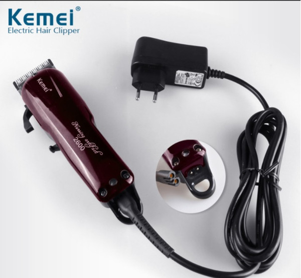 Kemei Men's Hair Trimmer Professional Clipper Barber Cutter Shaving Machine Cutting Hair Cutter Cut Shaver EU Charging Dual-purpose KM-2600