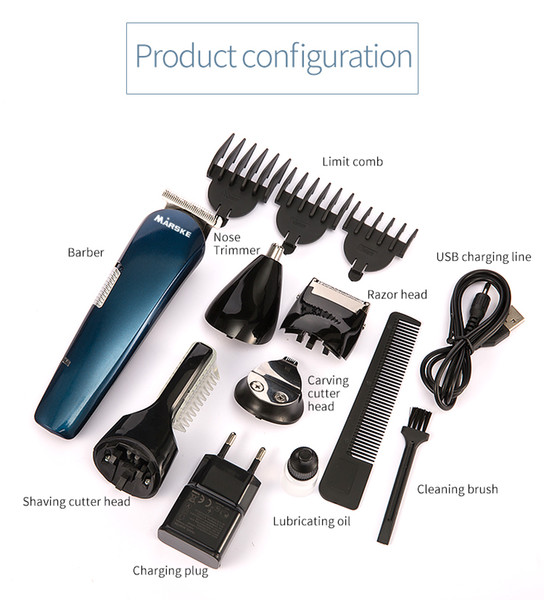 2018 New Hair Clippers Men Styling Tools Shaving Machine 5in1 Hair Shaver Razor Beard Trimmer Rechargeable Hair Trimmer Clipper Set