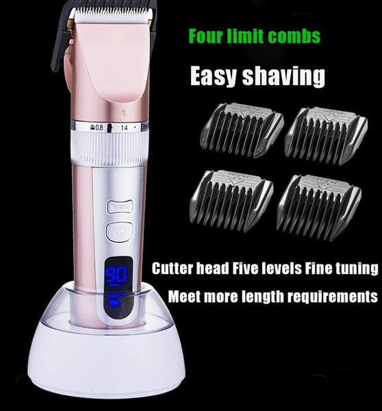 Professional Electric Hair Clipper Titanium Blade Men's Beard Trimmer LCD Display Hair Cutting Machine For Salon