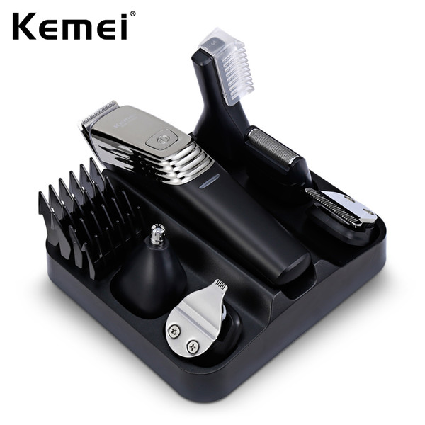 Kemei Washable 6 In1 Rechargeable Hair Trimmer Hair Clipper Electric Shaver for Men Beard Trimmer Clipper Trimer Hair Cut