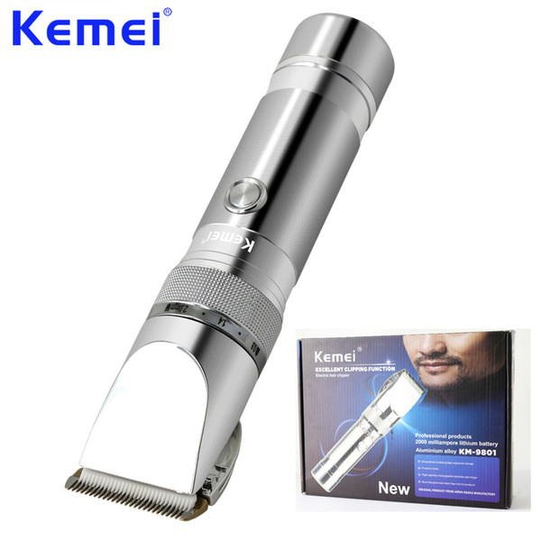 KEMEI Professional Hair Clipper Aluminum Alloy Rechargeable Electric Hair trimmer Hair Cutting Machine maquina cabelo KM-9801