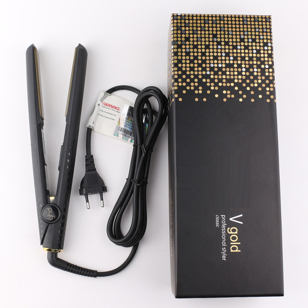 Top V Gold Hair Straightener Hair Styling tool Classic Professional Styler Fast Hair Iron High Quality DHL Free Shipping