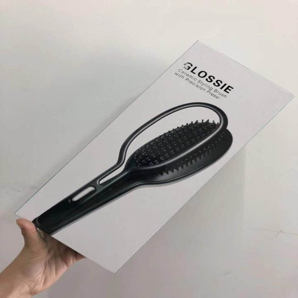 High quality Glossie Ceramic Hair Straightening Brush Achieve Professional Styling Heat Control Ceramic Styling Brush