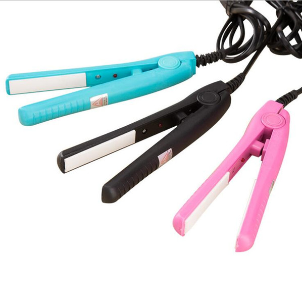 Mini Hair Straightening Irons Practical Portable Ceramic hair straightener Curler Iron straight Curl perm DUAL 3 Color Choose