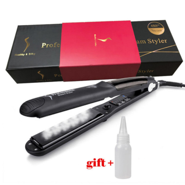 Newest Hair Straightener Professional Hair Salon Steam Styler Flat Ceramics Organosilicon Hair Straightening Irons Flat Iron