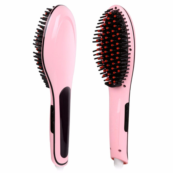 NEW Hair Curlers Straighteners Fast Electric straightener Brush Ceramic Hair Straightening Comb Flat Iron LCD Straight Brush