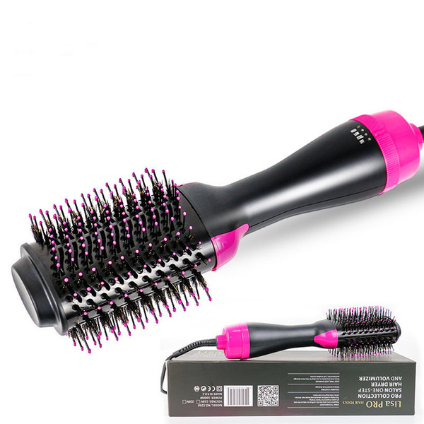 Hot Air Brush One Step Hair Dryer and Styler Electric Hot Comb Negative Ion Curler and Straightener US UK AU EU Plug