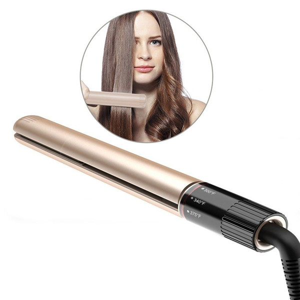 2 in 1 Round Hair Flat Iron Hair Straightener Curler Heat quickly reduces hair styling time