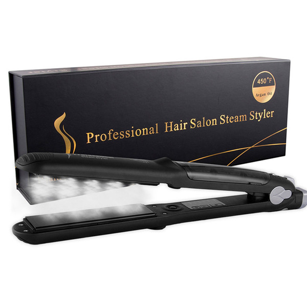 New Hair Straightener Professional Hair Salon Steam Styler Flat Ceramics Organosilicon Hair Straightening Irons Flat Iron Free Shippin