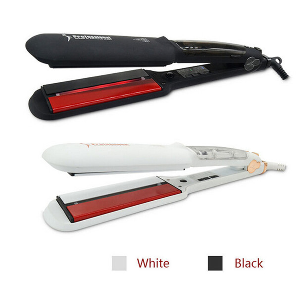 The world's first steam infrared styler hair straightener does not hurt hair straight wet and dryer straightener with color box package