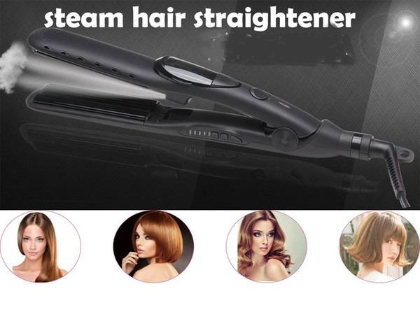 Professional Steam Hair Straightener Ceramic Hair Flat Iron Sprayer Curler Fast Warm Up Hair Styling Tool