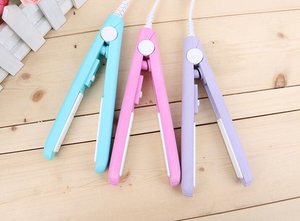 Mini Hair Straightening Irons Practical Portable Ceramic hair straightener Curler Iron straight Curl perm DUAL 4 Colors Choose