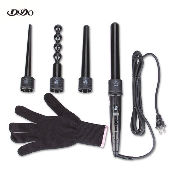 DODO 4 in 1 Hair Curlers & Straighteners LCD Hair Curler Wand Curling Iron Curler Hair Set Ceramic Curler Interchangeable 9MM-25MM Styling T