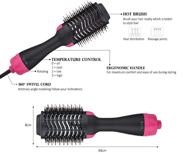 new arrival 1000W Professional Hair Dryer Brush 2 In 1 Hair Straightener Curler Comb Electric Blow Dryer With Comb Hair Brush Roller Styler