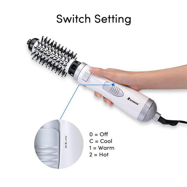 SHINON Hot Air Brush Women Round Brush For Blow Automatic Rotating Hair Dryer Curler 2inch AND 1.5inch Brush Hair Blow Comb Dryer