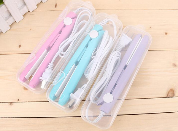 Mini Hair Straightening Irons Practical Portable Ceramic hair straightener Curler Iron straight Curl perm DUAL 4 Colors Choose Sale